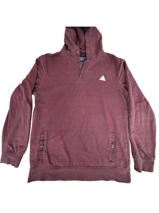 Dravus Other - Dravus Mens L Burgundy Pullover Hoodie W/Buttons & Front Pocket Comfort Casual